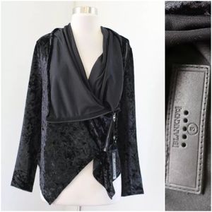 NWT Blank NYC Crushed Velvet Moto Draped Jacket